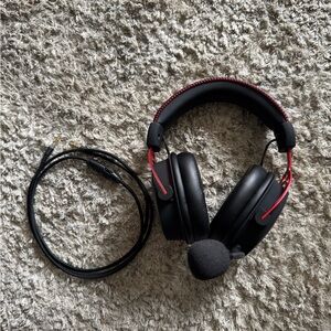 HyperX Cloud Alpha Gaming Headset – Black & Red Wired Headphones with Mic